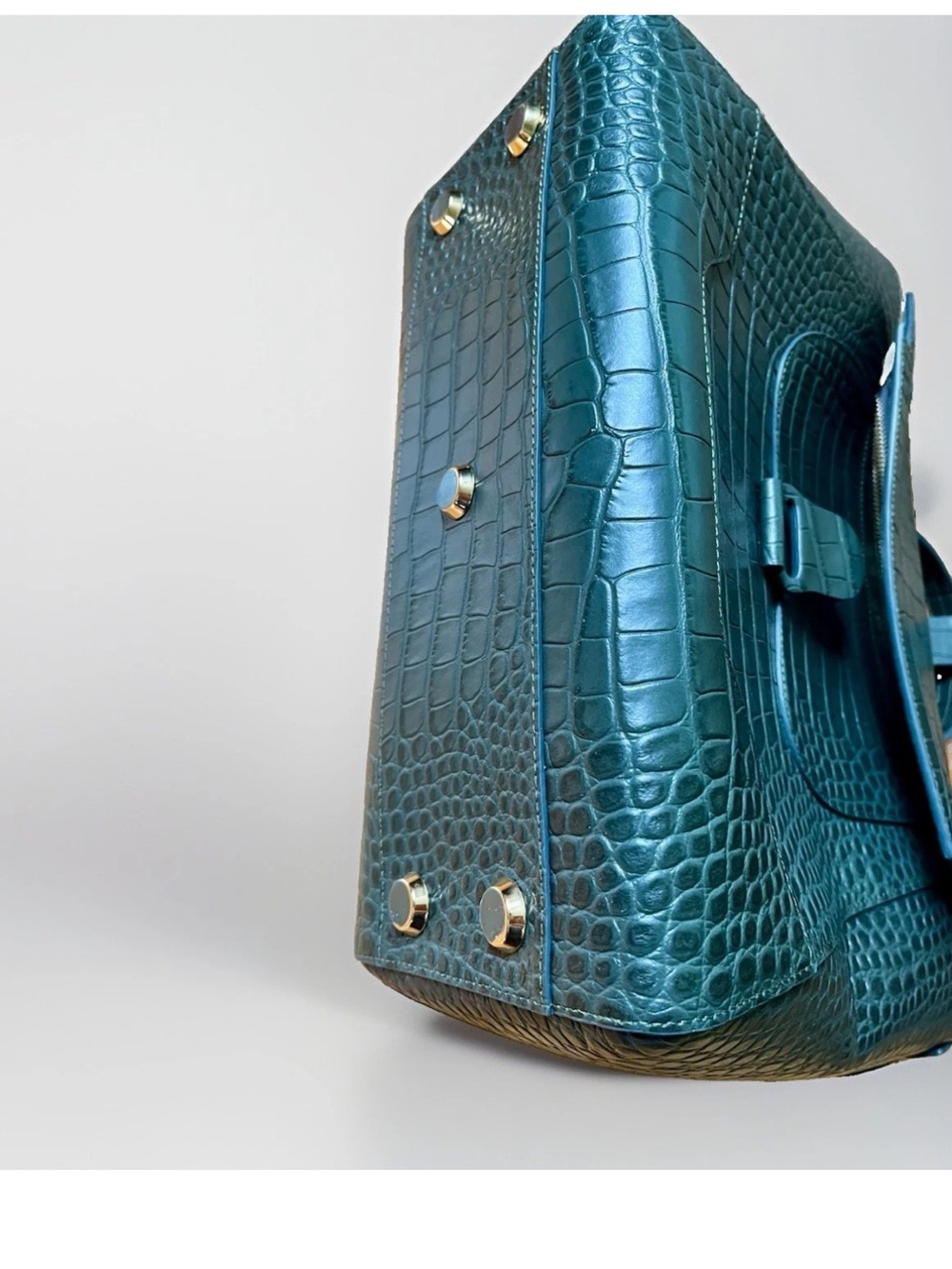 SENREVE Large Maestra Bag β Dragon Forest Green Croc Embossed Leather (NWOT) - Picture 5 of 11